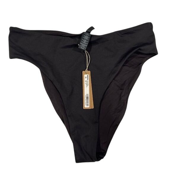 SKIMS Black Onyx Signature Swim Mid Waist Bottoms NWT Women's Size XS - Picture 7 of 7